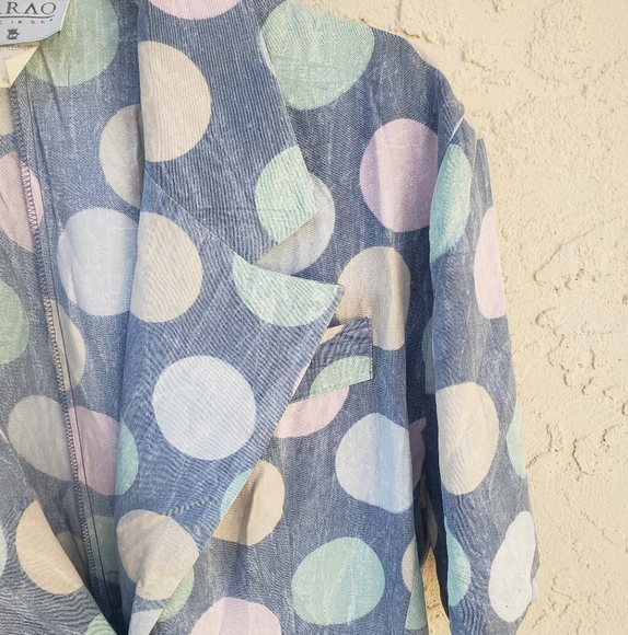 Parao Vintage Polka dots 80s 90s blouse vest size Large - Picture 4 of 8